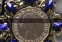 Синие крупные серьги с монетой Королева Елизавета - 2