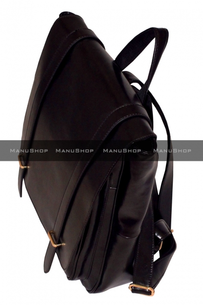 Черный рюкзак из кожи японского дизайнера