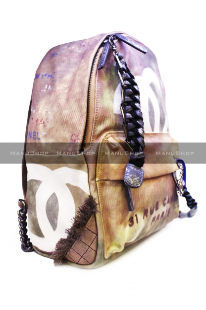 Текстильный рюкзак Chanel с парусиной пропиткой